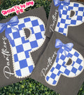 Panthers blue and white checkered shirt