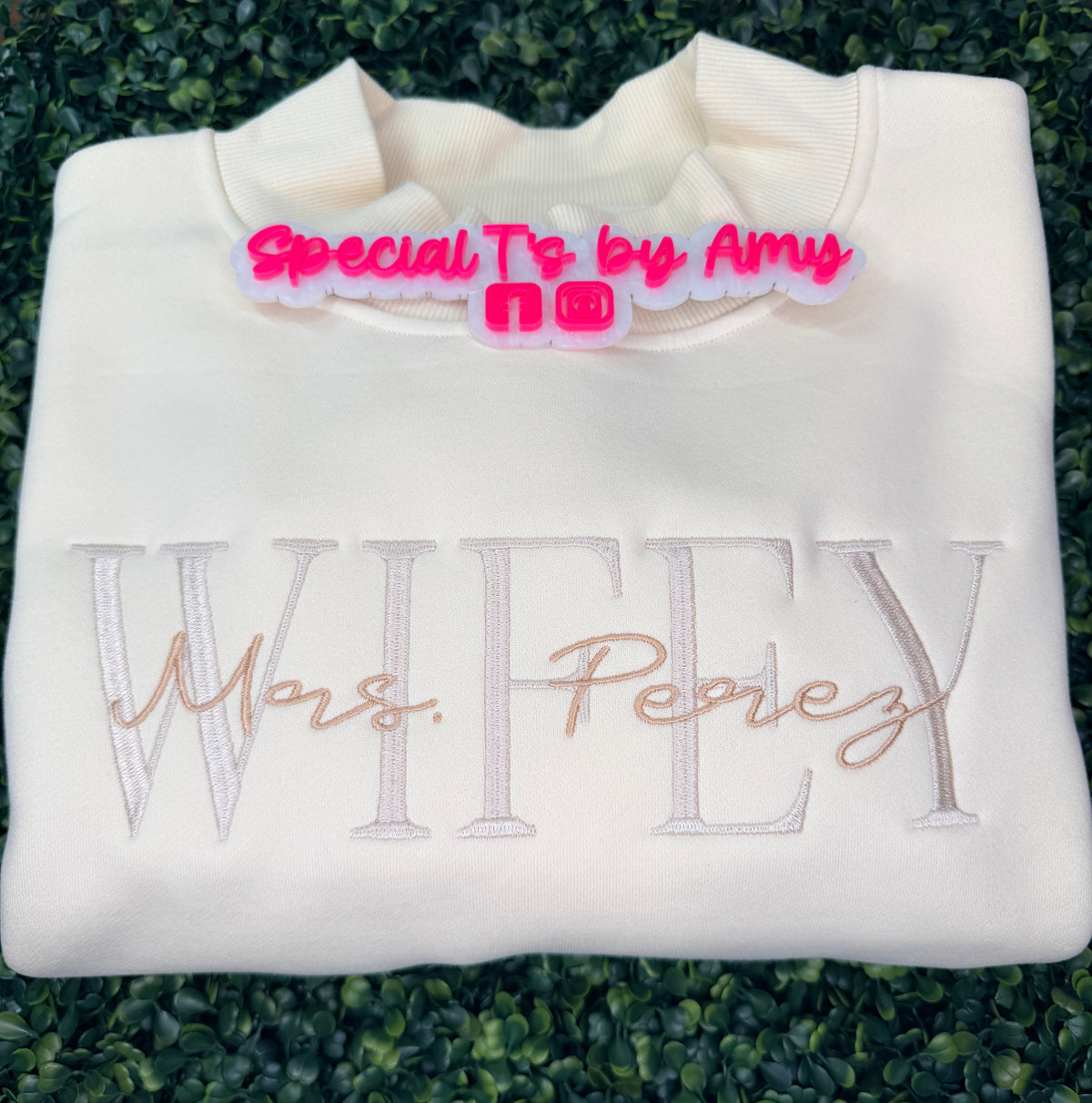 "WIFEY" Emroidered Bridal Mockneck Sweater